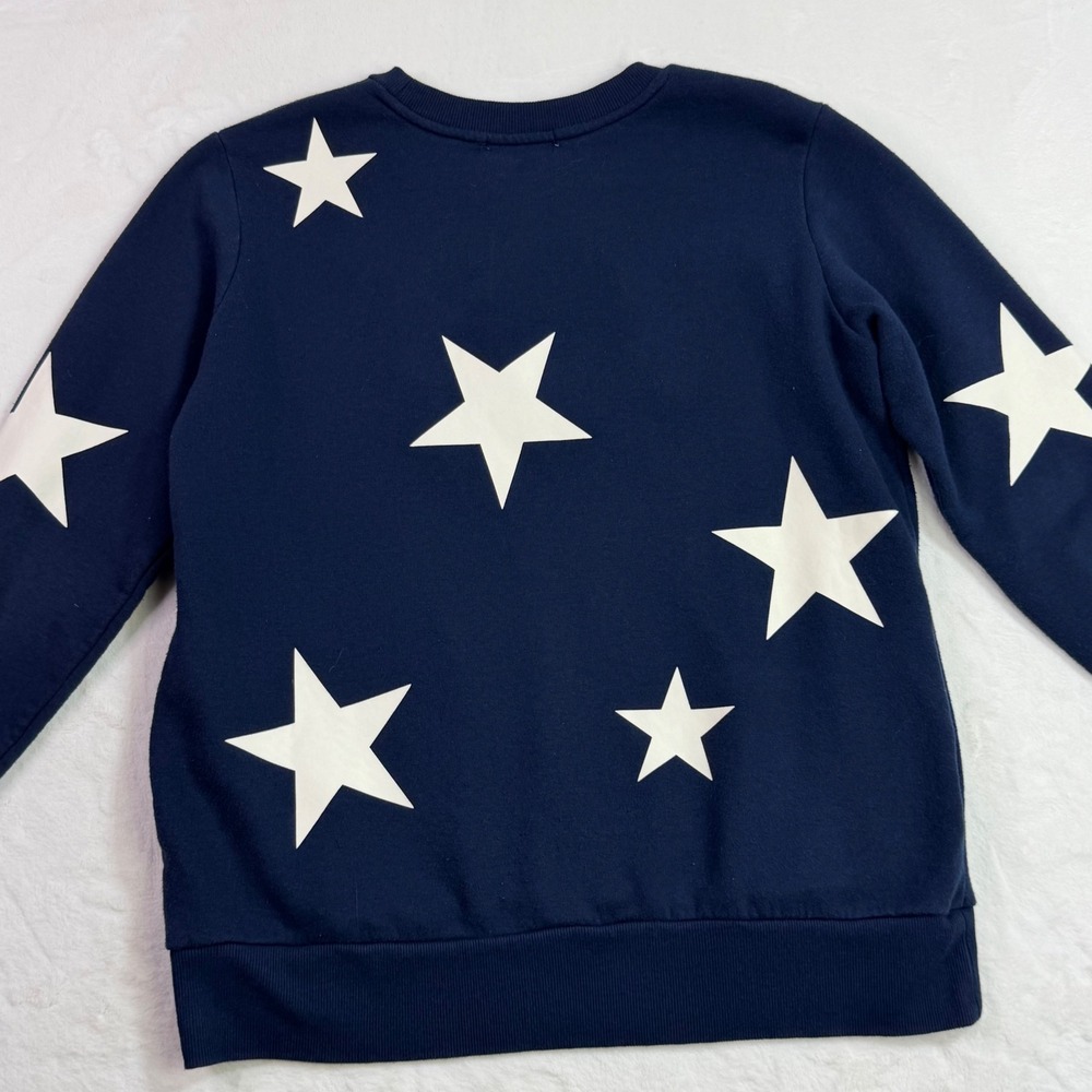 Judith March Voss Star Print Chenille Patch Sweatshirt Size S - Picture 4 of 8